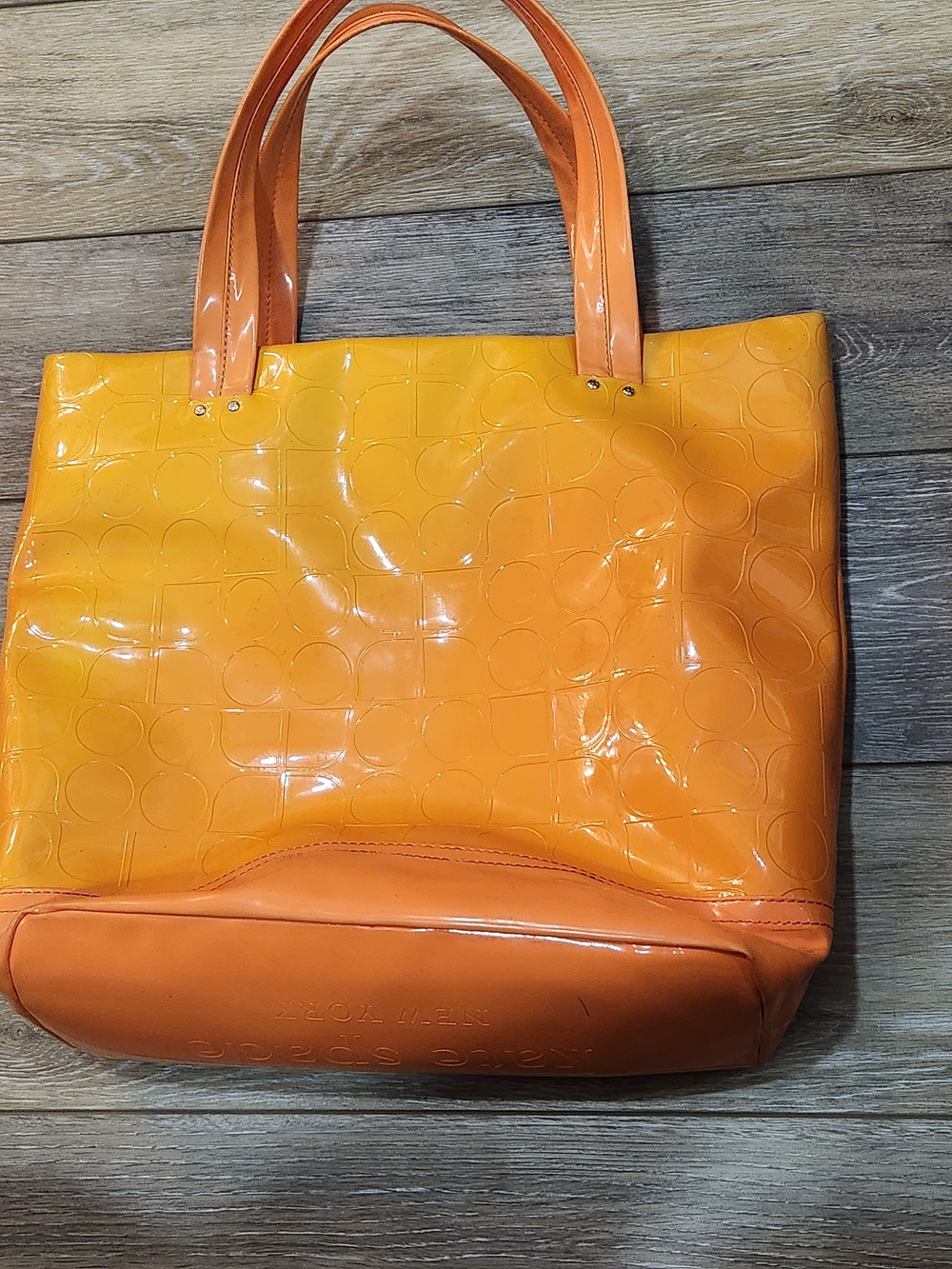 Kate Spade Rainy Day Blakely Patent Leather Tote In Marmalade Orange - Picture 7 of 10